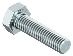 DIN 961 Fully Threaded Metric Extra Fine Hexagon Head Bolt, Zinc Plated, Class 10.9