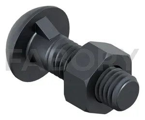 Cup head nib bolt with hexagon nut DIN 607/555 Steel Plain 4.6