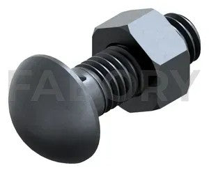 Cup head nib bolt with hexagon nut DIN 607/555 Steel Plain 4.6