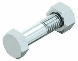 DIN 601/555 Hexagon Head Bolt with Hexagon Nut, Zinc Plated, Class 4.8