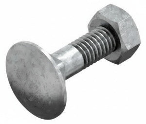 DIN 603/555 Coach Bolt with Hexagon Nut, Hot Dip Galvanised, 4.6