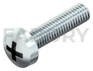 Cross recessed raised cheese head screw DIN 7985-H Steel Zinc plated with thick Cr(III) passivation 4.8