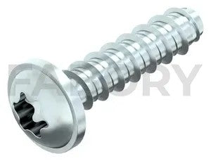 Hexalobular pan head screws with collar rst-+ Steel Zinc plated