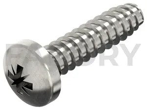 Cross recessed pan head tapping screw with flat end DIN 7981 F Stainless steel A2