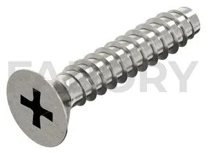 Cross recessed countersunk head tapping screw with flat end DIN 7982 F-H Stainless steel A2