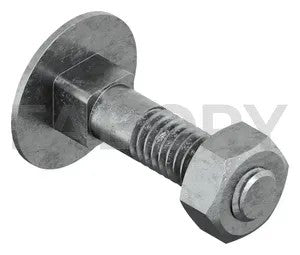 DIN 603/555 Coach Bolt with Hexagon Nut, Hot Dip Galvanised, 4.6