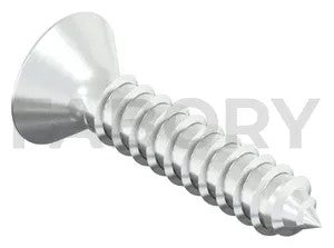 Cross recessed raised countersunk head tapping screw DIN 7983 C-H Steel Nickel plated
