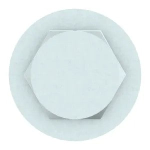 Hexagon tapping screw with cone end and captive washer Steel Zinc plated